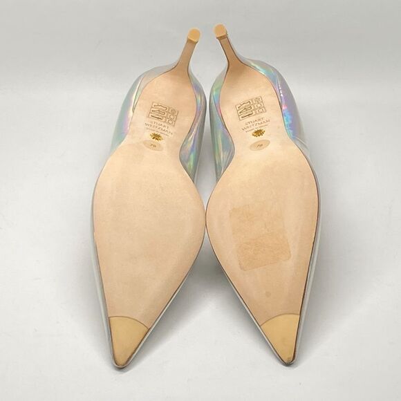 Stuart Weitzman Scallop Iridescent Faux Leather Pumps size 7 - Picture 12 of 13